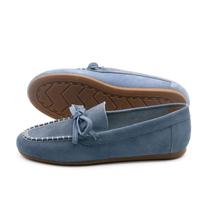 Mocassim Feminino Sider em Couro Camurça Denim - 13436CD Mocassim Feminino Sider em Couro Camurça Denim - 13436CD