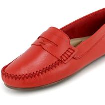 Mocassim Feminino Sola Baixa Sapatilha Couro Legitimo