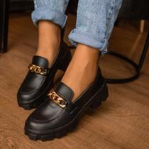 Mocassim Feminino Sola Tratorada Alta Moda Tendencia