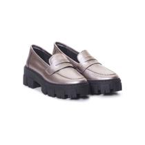 Mocassim feminino sola tratorada plataforma de couro legitimo confortavel 33 ao 40