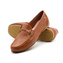 Mocassim Feminino Soleil em Couro Alfa Conhaque - 45011AC