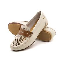 Mocassim Feminino Soleil em Couro Alfa Off White - 45020AO