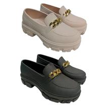 Mocassim Feminino Tratorado Casual Todo Em PVC Super Leve e Confortável