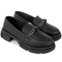 Mocassim Feminino Tratorado Confortável Oxford com Strass Olzzy
