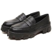 Mocassim Feminino Tratorado em Couro Mocflex - 15150 - Preto