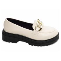 Mocassim Feminino Tratorado Off White 355-10E