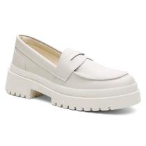 Mocassim Feminino Tratorado Off White Oxford Clássico