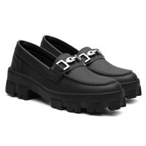 Mocassim Feminino Tratorado Preto Com Detalhe-58