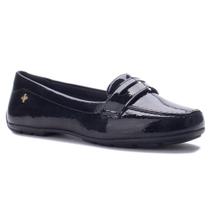 Mocassim Feminino Verniz Molhado Preto Softli 10001.10006