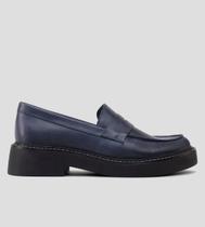 Mocassim Flag CBK Couro Azul Marinho