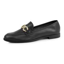 Mocassim Giulia Domna Preto Couro Legítimo Mocassim Giulia Domna Preto Couro Legítimo