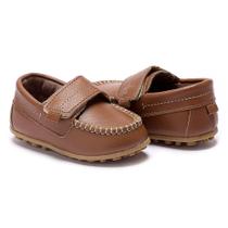 Mocassim Infantil Bebê Menino Pequito Calce Fácil Fita Aderente Confortável Macio Leve Antiderrapante Clássico Elegante Costura