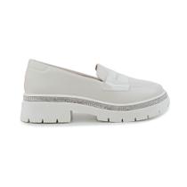 Mocassim Infantil Feminino Molekinha Strass Branco Off 2576