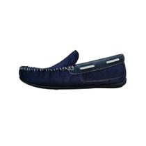 Mocassim Infantil Masculino Azul Marinho Camurça Sintética Sola Borracha