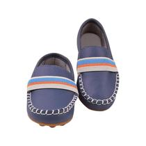 Mocassim Infantil Masculino Ortopézinho Elástico Azul Cobalto