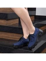Mocassim Jeans Escuro Feminino Tratorado cadarço Plataforma Mocassim Jeans Escuro Feminino Tratorado cadarço Plataforma