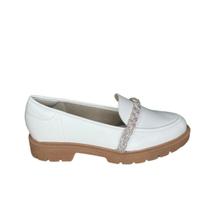 Mocassim Loafer Beira Rio Trança Strass Feminino Conforto Br