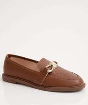 Mocassim Loafer Feminino Bico Redondo Caramelo-86110 Mocassim Loafer Feminino Bico Redondo Caramelo-86110