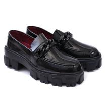 Mocassim Loafer Feminino com solado Tratorado em Verniz