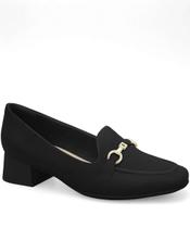 Mocassim Loafer Feminino Salto Grosso Comfortflex Pret-37111 Mocassim Loafer Feminino Salto Grosso Comfortflex Pret-37111
