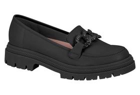 Mocassim Loafer Moleca Tratorado Corrente Preto