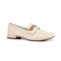 Mocassim Loafer Rebecca Orcade Manta Metalizada Osso 99155