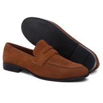 Mocassim Loafer Social Masculino em Couro Itália Caramelo