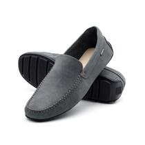 Mocassim Masculino Boss em Couro Nobuck Cinza Escuro - 9850NC Mocassim Masculino Boss em Couro Nobuck Cinza Escuro - 9850NC