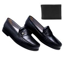 Mocassim Masculino Casual Tradicional em Couro Floater + Carteira - GMM SHOES