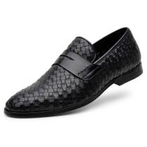 Mocassim Masculino Couro Tressê Detalhe Faixa Conforto