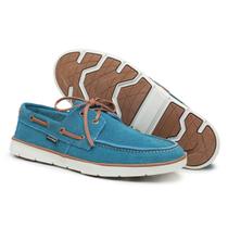 Mocassim Masculino Dockside Top Sider em Couro Polo Urban Azul Turquesa