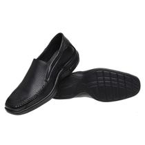 Mocassim Masculino em Couro Costura Manual Solado Macio Antstress