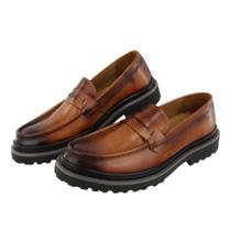 Mocassim Masculino Loafer Premium Couro Solado Emborrachado Tratorado Detalhe Costura Manual