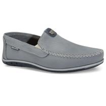 Mocassim Masculino Pegada Couro Cinza/Azul Escuro 141603-10