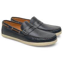 Mocassim Masculino Sapato Dockside Couro Calce Fácil Gravata