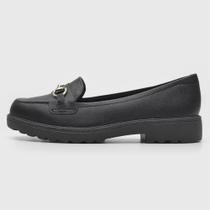 Mocassim Modare Feminino Jeans e Preto Ref:7357.106