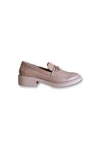 Mocassim Monopólio Nude Couro Casual Feminino Mocassim Monopólio Nude Couro Casual Feminino