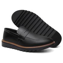 Mocassim Oxford Masculino Slip On Drive Solado Tratorado Tamanho grande 37 ao 46 Preto