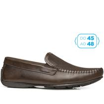Mocassim Pegada Masculino Plus Size em Couro Cravo 540780-02