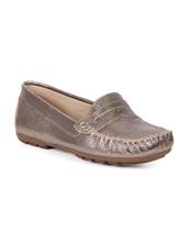 Mocassim Pixolé Feminino Couro Prata Velho Mocassim Pixolé Feminino Couro Prata Velho