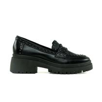 Mocassim Preto Couro Cravejado Lolla Day