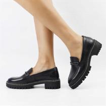 Mocassim Salto Bloco Couro