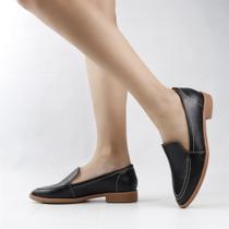 Mocassim Salto Bloco Couro