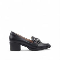 Mocassim Salto Bloco Couro