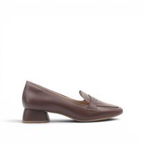 Mocassim Salto Bloco Couro
