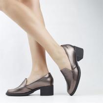 Mocassim Salto Bloco Couro