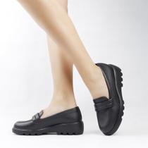 Mocassim Salto Bloco Couro