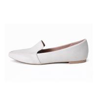 Mocassim Sapatilha Feminino Casual Confortável Napa Bico Quadrado Cor:BrancoTamanho:36