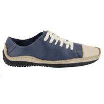 Mocassim Sapatilha Feminino Couro Conforto Sapato Azul Marinho