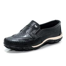 Mocassim Sapatilha Masculina Couro Legítimo Exclusive Romelks - 2021 - Preto